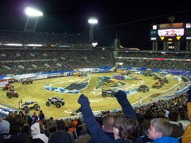 Sat 27 Feb 2010 07:31:04 PM

The start of Monster Jam 2010 in the Gator Bowl!  Andrew and Dad went with Brandon and his dad.